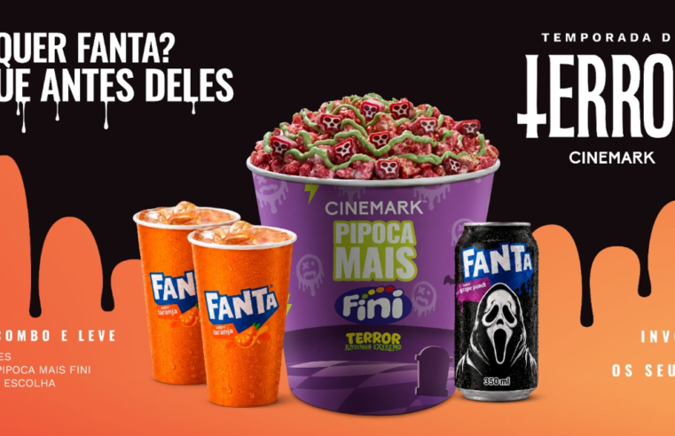 Cinemark lança combo especial de Halloween com Pipoca Mais Fini Terror Azedinho e Fanta Ghost Face Punch